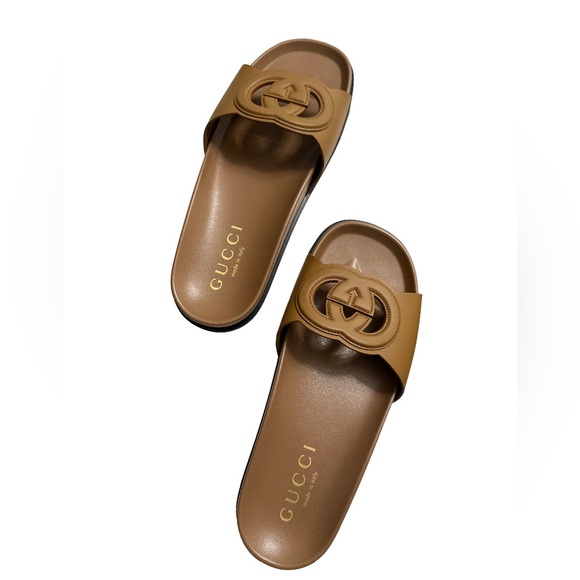Gucci Light Brown G Slides - Picture 1 of 3